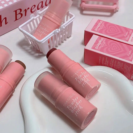 SHAQINUO 3 Colors Korean Rendering Complexion White High Punche Students Smooth Blush Stick Naturally Saturated Girl Color