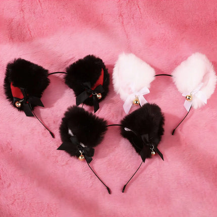 6pcs/Set SM Erotic Cosplay Cute Fox Tail Anal Plug Bow-Knot Cat Ears Headbands Collar Couples Accessories Sex Toys For Female