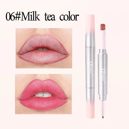 O'CHEAL Double-Headed Matte Lipstick Lip Liner 2 IN 1 24 Hours Long Lasting Sexy Red Lip Lipstick Lipliner Pencil Makeup