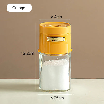 Kitchen Quantitative Salt Bottle Glass Sealed Moisture-Proof Seasoning Jar Outdoor Multi-Purpose Seasoning Box Can Adjustable