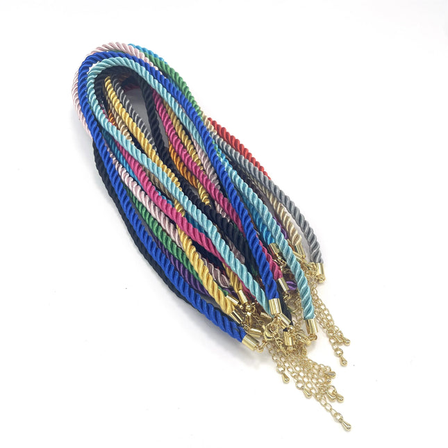 20Pcs Exaggerated Boho Metal Necklace Women Handmade Vintage Rope Nylon DIY Jewelry Making Accessories Wholesale