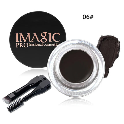 IMAGIC Professional Eye Brow Tint Makeup Tool Waterproof Brow Cream 6 Color Black Brown Eyebrow Gel With Brow Brush