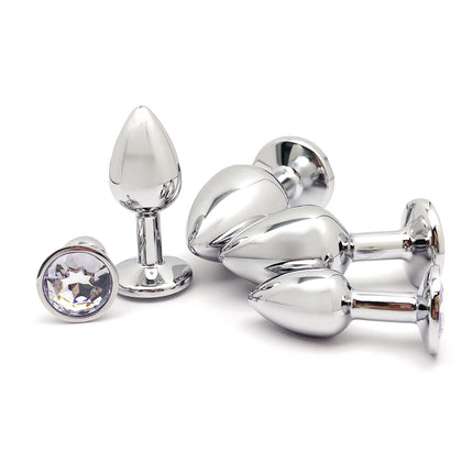 5 Size butt plug Metal anal plug Jewelry base beginner to expert G-point massage dildos adult women toys adult men toys