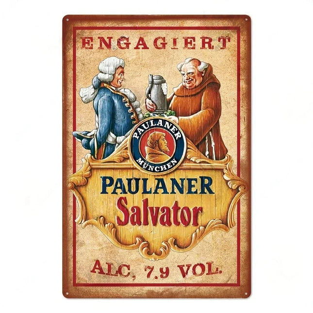 Vintage Beer Brand Metal Signs Retro Corona Budweiser Paulaner Tin Plaque Wall Art Decor for Bar Pub Man Cave