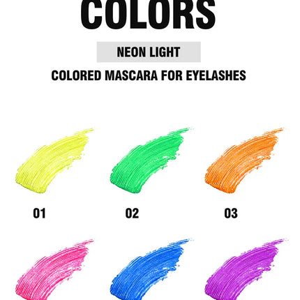 Fluorescence Mascara Waterproof No Blooming Fast Dry Colorful Neon Eyelashes Curling Yellow Blue Lengthens Eye Lashes Cosmetics