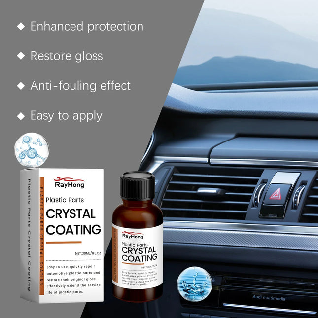 30ml Plastic Parts Crystal Coating Plastic Trim Restorer For Car Maintenance Agent Car Plastic Restorer Sponge Waterproof