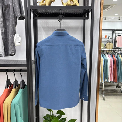 100% Cotton Corduroy Shirt - Green Long Sleeve M-4XL - Spring Autumn Slim Fit Candy Color Collection