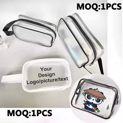 20Custom Waterproof Storage Bag Portable Cosmetic Pvc Bag  Handbag Toiletry Bag Minimalist Transparent Makeup Bag Travel Washbag