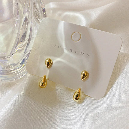 Simple Style Fashion Water Drop Earrings for Women Irregular Geometry Claw Stud Earrings Luxury Korean Female Summer Jewelry