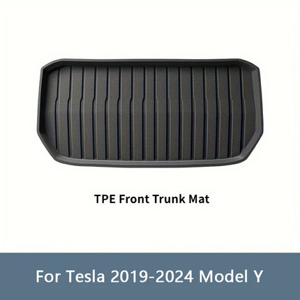 for Tesla Model 3 / Y Front Rear Trunk Mats Upgrade TPE Lower Trunk Storage Pad Protective Cover Cargo Liner Tray Anti Dirty Pad