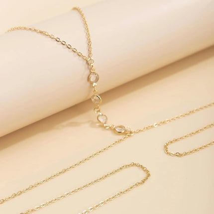 Summer Beach Crystal Belly Waist Chain, 26 Inches Body Chains for Women, Layered Rhinestone Crossover Bikini Bra Body Jewelry