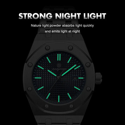 PAAZOMU Luxury Business Men's Wristwatch Waterproof Luminous Date Men's Watch Stainless Steel Fashion Quartz Watches For Men Reloj