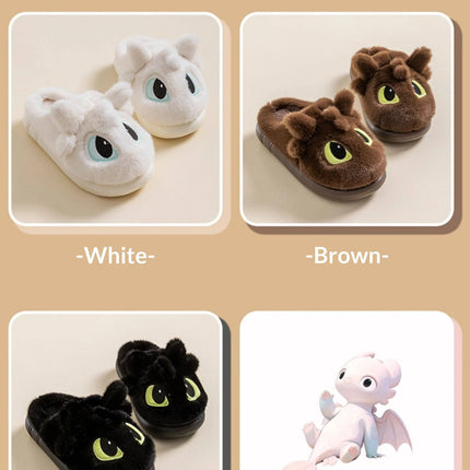 Winter Cute How To Train Your Dragon Toothless Slippers  Include Heel Furry Couple Anti-slip Keep Warm Good Looks Shoes Gift