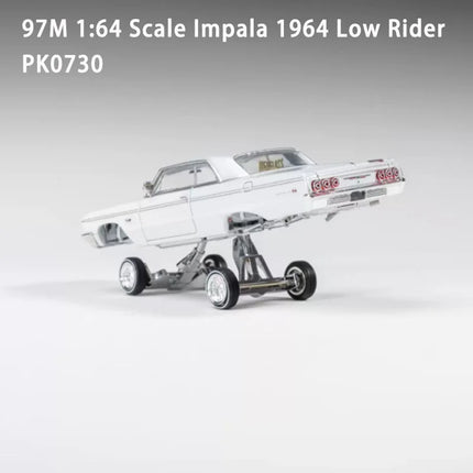 97M Diecast 1:64 Scale Impala 1964 Low Rider Alloy Simulation Car Model Collection Ornaments Holiday Gift Static Display