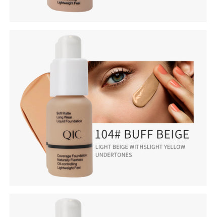 Liquid Foundation Concealer Face Naturally Flawless Matte Oil-Control Waterproof Long Lasting Foundation 30ml 5 Colors Optional