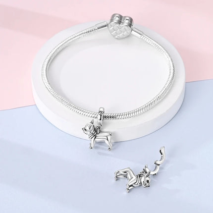 Hot Sale 925 Sterling Silver Dog Paw Print Fixed Clip & Shepherd Dog Dangle Charm Fits Bracelet Beloved Pet Pendant Gifts