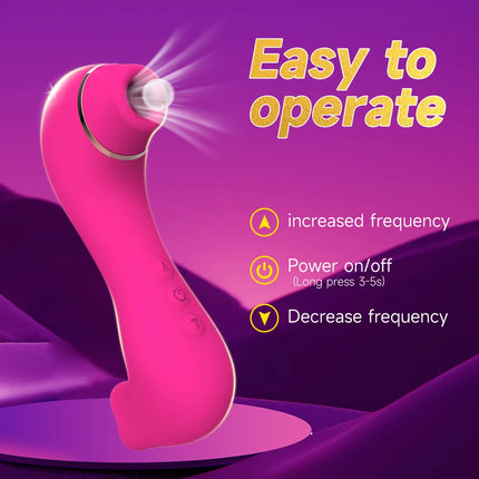10 Frequency Nipple Sucking Clitoral Tongue Licking Double Stimulation Thrill Sex Toys for Female OR Lesbian Adult Sex Toys