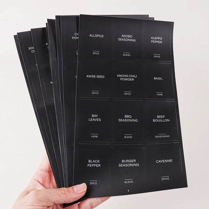 Waterproof Label Sticker Set Kitchen Jar Spice Bottle Label Stickers Kitchen Tabletop Storage Classification and Organization