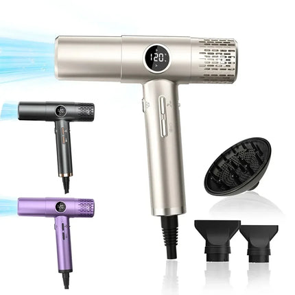 New Professional LCD Display 110000RPM High-Speed Hair Dryer Negative Ionic Blow Dryer Brushless Motor Fast Drying Low Noise