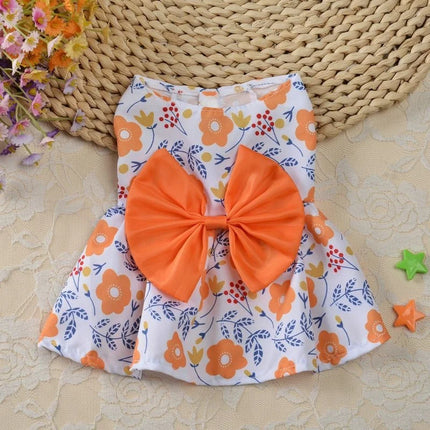 Spring Dog Princess Dress Kitten Pet Skirt Cute Dog‘s Summer Dress Bow Lace for Small Medium Puppy Poodle Chihuahua