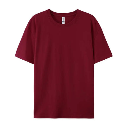 Loose Cotton Solid Tshirts Men Woman Short Sleeve Fashion Brand Trend Couple Clothing Tees Customized Candy Color Summer Tops