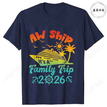 2026 Family Vacation Matching T-shirts Making Memories Together Gradient Print Tops Summer Trips Cruise Holidays Women Clothing