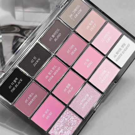 16-Color Korean Eyeshadow Palette Matte Pearlescent Low Saturation Long Lasting Brown Pink Glitter Eye Shadow Eye Makeup Palette