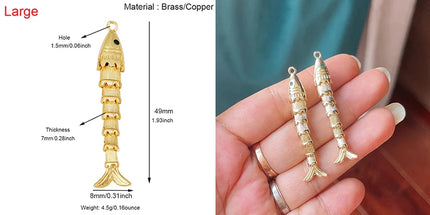 Enamel Fish Bone Squid Marine Sea Dalphin Charm Pendant,18K Real Gold Silver Plated Zircon Jewelry Finding Supplies S87 S75