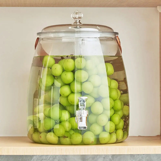 3/5/9L Large Capacity Summer Cold Water Kettle with Tap Clear Fruit Tea Cold Brewing Kettle Drink Dispensers Refrigerator