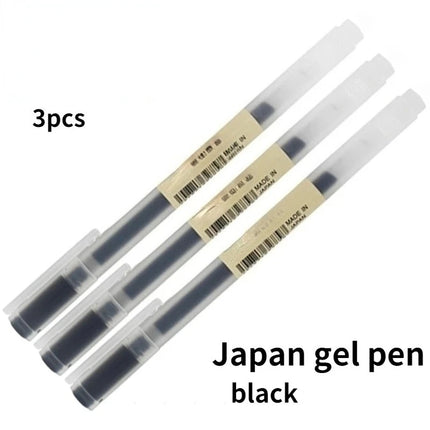 3Pcs Gel Pen Japan MUJIs 0.38mm/0.5mm Black/Blue/Red/Dark Blue Ink Gel Pen 4 Color Business School Stationery Special Offer Set