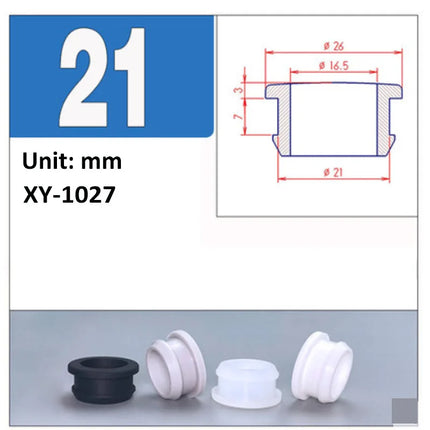 Black Silicone Rubber Snap-on Grommet Hole Plugs End Caps Bung Wire Cable Protect Bush 4.5mm-30mm