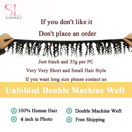 Brazilian Deep Wave Human Hair Bundles Bouncy Curly Hair Extensions for Women Short Curly Human Hair Bundles Hair Weaves 6inch