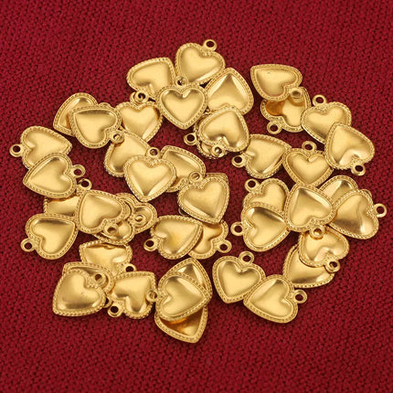 50pcs Stainless Steel Small Heart Charms for Jewelry Making Necklace Bracelet Extend Chain Tail Tag Supplies Material Wholesale