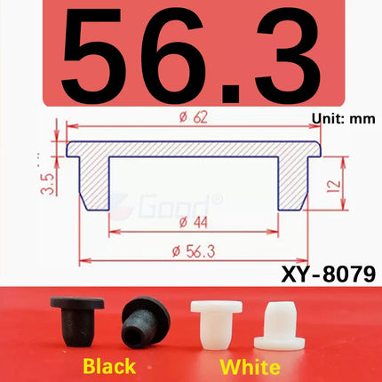 Black T-shaped silicone plug rubber hole cover dust-proof sealing, shock-absorbing foot pad  A-6.8mm~68.6mm