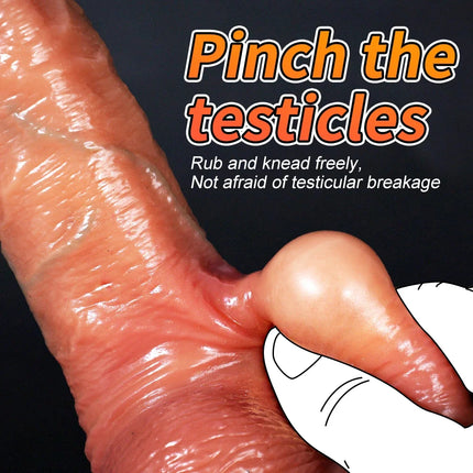 Skin-sliding foreskin dildo. Realistic dildos for women, anal-vaginal stimulation, long fake penis butt plug sex toys for women.