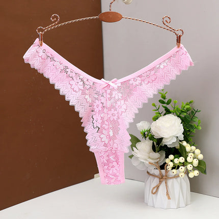 Women's Thong Sexy Low-Waist Lace Lingerie Breathable Briefs Soft Comfortable Panty Lace Underwear Butterfly