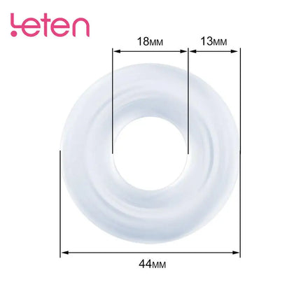 LETEN 3in 1 Silicone Penis Ring Ejaculation Delay Long Lasting Training Cock Erection Reusable Intimate Goods Sex Toys for Men
