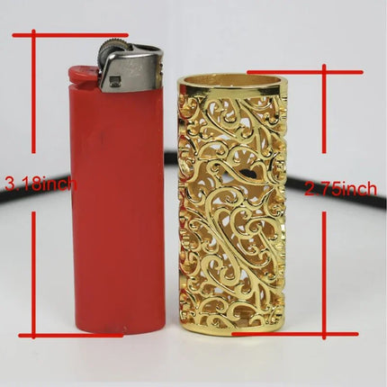 Retro Metal Lighter Case Sleeve Cover with Hollow Out Design for BIC J6 A Perfect Smoking Accessory Gift