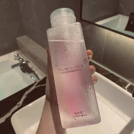 Gentle Amino Acid Makeup Remover for Eyes Lips Face - Press Pump Bottle Makeup Removal Water, Triple Cleansing Solution