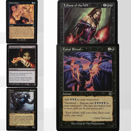 TOP Black Regular TCG Cards for Magical Proxy Cabal Ritual Cabal Therapy Imperial Seal Tainted Pact Recurring Nightmare Darkness