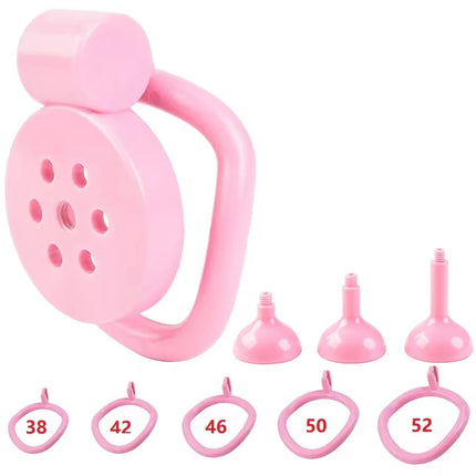 Male Penis Chastity Cage Set Small Bird Chastity Cage 5 Cock Rings With Urethral Sound Plug Penis Bondage Slave Man Sex Toy