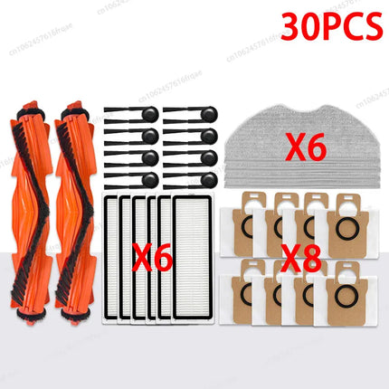For Xiaomi Robot Vacuum H40 / OV51 Accessories Main Side Brush Mop Cloth HEPA Filter Dust Bag Replacement Spare Parts