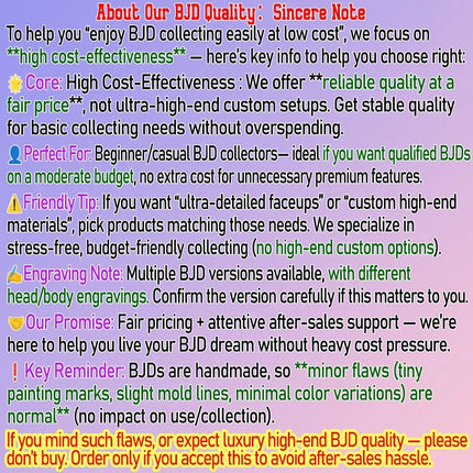 12.6in 1/6 Ball-Jointed BJD/MJD - 12-Joint Posable, Realistic Skin, Collector’s Premium Gift (Figure Only)