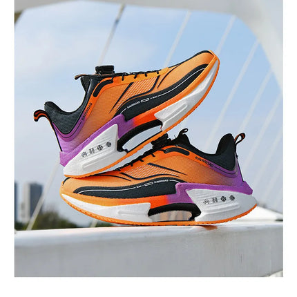 Family carbon plate running shoes for Boys Big Boys Student rotating button Technology TPU+ Popcorn high pop sneakers for girls