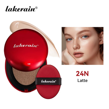 LAKERAIN 12 Color Red Shell Air Cushion Foundation Natural Coverage Lightweight Breathable Air Cushion Foundation