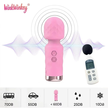 10 Speed Powerful Mini AV Vibrator Magic Wand for Women G Spot Clitoris Stimulator Vaginal Massager USB Recharge Adult Sex Toys