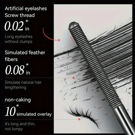 Steel Tube Mascara-Special Spiral Brush,Waterproof LongLasting Silk Fiber Mascara,keep Each Eyelash Curled for aLong Time Makeup