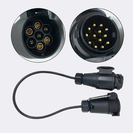 12V Car Adapter Connector Plug 7 Pin To 13 Pin Round Connector Towing Trailer Plug Truck Part Trailer Light Extension Adaptor