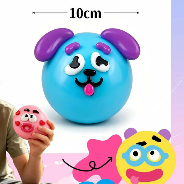 Funny Dog Expressions Squeezing Toy Soft Wet Cute Face Changing Slowly Rising Relaxing Sensory Toy Adults Ideal Home Office Gift