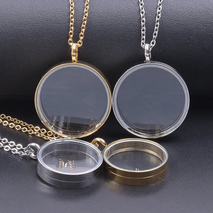 High Fashion Twist Locket Pendant Necklaces For Women Men Jewelry Memory Photo Floating Charm DIY Stainless Steel Lockets Gift